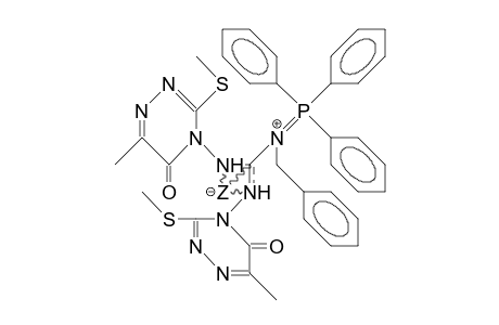 (N-Bzl-tri-phe-phosphoranylideneamino)-N,N'-bis(6-me-3-me-thio-5-oxo-4,5-dihydro-1,2,4-triazin-4-yl)carbodiimide betaine