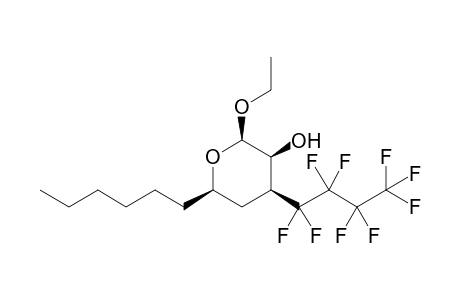 (2R*,3S*,4S*,6R*)-2-Ethoxy-6-hexyl-4-(perfluorobutyl)-tetrahydropyran-3-ol