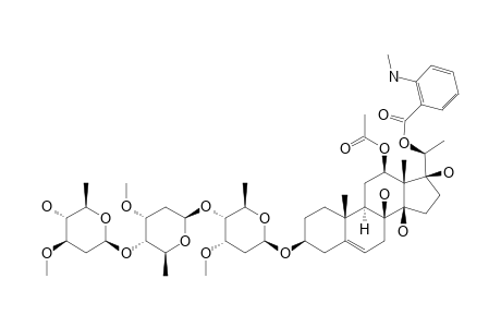 STEPHANOSIDE_D;12-O-ACETYL-20-O-(N-METHYL)-ANTHRANILOYLSARCOSTIN_3-O-BETA-D-OLEANDROPYRANOSYL-(1->4)-BETA-D-CYMAROPYRANOSYL-(1->4)-BET