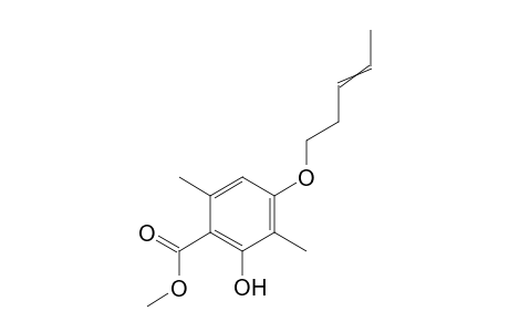 methyl 2-hydroxy-3,6-dimethyl-4-(pent-3-en-1-yloxy)benzoate