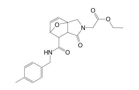 ethyl 2-(6-{[(4-methylphenyl)methyl]carbamoyl}-4-oxo-10-oxa-3-azatricyclo[5.2.1.0¹,⁵]dec-8-en-3-yl)acetate