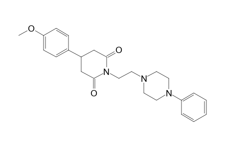 3-(p-methoxyphenyl)-N-[2-(4-phenyl-1-piperazinyl)ethyl]glutarimide