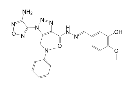 1-(4-amino-1,2,5-oxadiazol-3-yl)-N'-[(E)-(3-hydroxy-4-methoxyphenyl)methylidene]-5-[(methylanilino)methyl]-1H-1,2,3-triazole-4-carbohydrazide