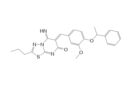 7H-[1,3,4]thiadiazolo[3,2-a]pyrimidin-7-one, 5,6-dihydro-5-imino-6-[[3-methoxy-4-(1-phenylethoxy)phenyl]methylene]-2-propyl-, (6Z)-