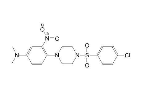 4-{4-[(4-chlorophenyl)sulfonyl]-1-piperazinyl}-N,N-dimethyl-3-nitroaniline