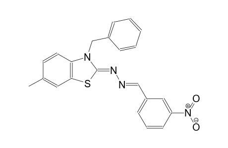 benzaldehyde, 3-nitro-, [(2Z)-6-methyl-3-(phenylmethyl)benzothiazolylidene]hydrazone