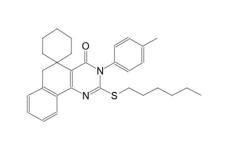 2-(hexylthio)-3-(p-tolyl)-3H-spiro[benzo[h]quinazoline-5,1'-cyclohexan]-4(6H)-one