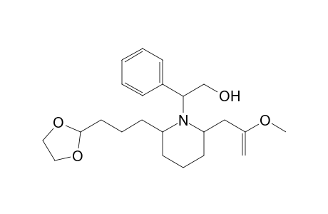 trans-1-(1-Phenyl-2-hydroxyethyl)-2-(1,3-dioxolano-2-propyl)-6-(2-methoxyprop-2-en-1-yl)piperidine