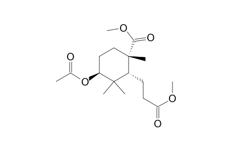 Cyclohexanepropanoic acid, 3-(acetyloxy)-6-(methoxycarbonyl)-2,2,6-trimethyl-, methyl ester, [1R-(1.alpha.,3.beta.,6.alpha.)]-