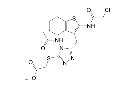 {4-Acetylamino-5-[2-(2-chloro-acetylamino)-4,5, 6,7-tetrahydro-benzo[b]thiophen-3-ylmethyl]-4H-[1,2,4]triazol-3-ylsulfanyl}-acetic acid methyl ester