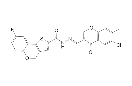N'-[(E)-(6-chloro-7-methyl-4-oxo-4H-chromen-3-yl)methylidene]-8-fluoro-4H-thieno[3,2-c]chromene-2-carbohydrazide
