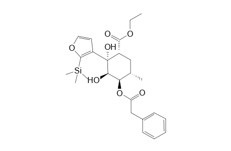 Ethyl (1RS,2SR,3RS,4RS,5SR)-2,3-dihydroxy-4-(phenylethanoyloxy)-5-methyl-2-[2'-(trimethylsilyl)-3'-furyl]-cyclohexane-1-carboxylate