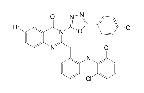 6-BROMO-3-[5-(4-CHLORO-PHENYL)-1,3,4-OXADIAZOL-2-YL]-2-[2-[(2,6-DICHLORO-PHENYL)-AMINO]-BENZYL]-QUINAZOLIN-4(3H)-ONE