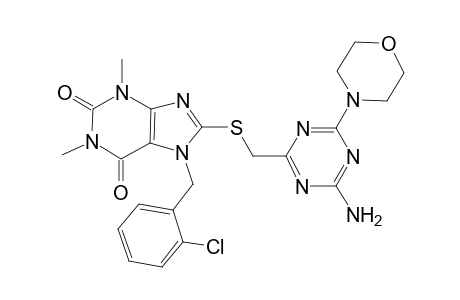 8-[(4-amino-6-morpholin-4-yl-1,3,5-triazin-2-yl)methylsulfanyl]-7-[(2-chlorophenyl)methyl]-1,3-dimethylpurine-2,6-dione