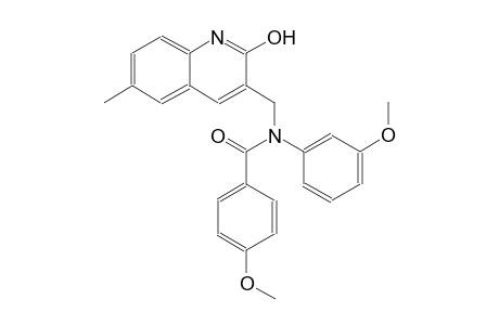 N-[(2-hydroxy-6-methyl-3-quinolinyl)methyl]-4-methoxy-N-(3-methoxyphenyl)benzamide