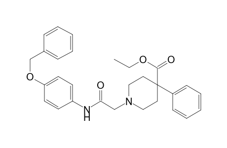 1-[2-(4-benzoxyanilino)-2-keto-ethyl]-4-phenyl-isonipecotic acid ethyl ester