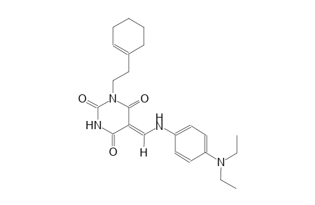 (5Z)-1-[2-(1-cyclohexen-1-yl)ethyl]-5-{[4-(diethylamino)anilino]methylene}-2,4,6(1H,3H,5H)-pyrimidinetrione