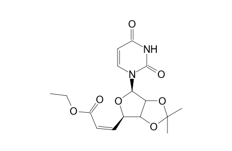 .beta.-D-ribo-Hept-5-enofuranuronic acid, 1,5,6-trideoxy-1-(3,4-dihydro-2,4-dioxo-1(2H)-pyrimidinyl)-2,3-O-(1-methylethylidene)-, ethyl ester, (E)-