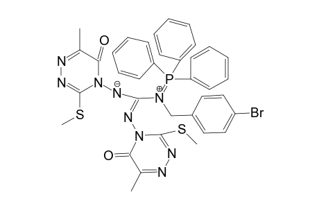 2-(4-Bromobenzyl)-1,1,1-triphenyl-3-[(6-methyl-3-methylthio-5-oxo-1,2,4-triazin-4yl)amino]-4-(6-methyl-3-methylthio-5-oxo-1,2,4-triazin-4yl)-1-phospha-2,4-diazabutadiene