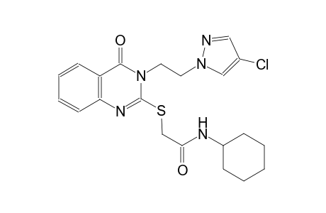 2-({3-[2-(4-chloro-1H-pyrazol-1-yl)ethyl]-4-oxo-3,4-dihydro-2-quinazolinyl}sulfanyl)-N-cyclohexylacetamide