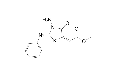 Methyl 3-amino-2-phenylimino-4-oxo-1,3-thiazolan-5-ylideneacetate