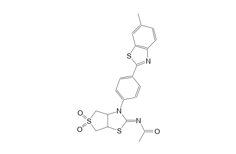 N-((2Z)-3-[4-(6-methyl-1,3-benzothiazol-2-yl)phenyl]-5,5-dioxidotetrahydrothieno[3,4-d][1,3]thiazol-2(3H)-ylidene)acetamide