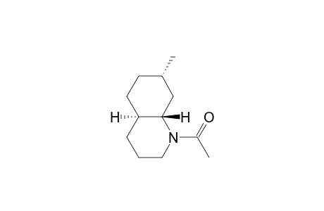 Quinoline, 1-acetyldecahydro-7-methyl-, (4a.alpha.,7.alpha.,8a.beta.)-(.+-.)-