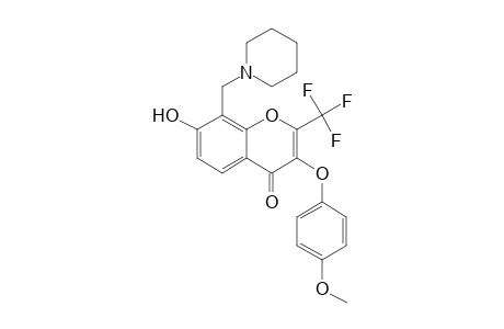 3-(4-Methoxyphenoxy)-4-oxidanylidene-8-(piperidin-1-ium-1-ylmethyl)-2-(trifluoromethyl)chromen-7-olate