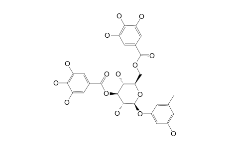 CLEYERATANNIN-B;3-HYDROXY-5-METHYLPHENOL-1-O-BETA-D-(3',6'-DI-O-GALLOYL)-GLUCOPYRANOSIDE