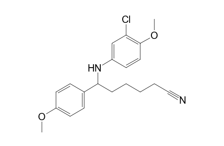 6-(3-chloro-4-methoxy-anilino)-6-(4-methoxyphenyl)hexanenitrile