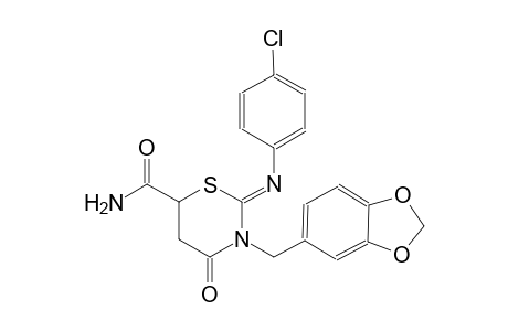 (2Z)-3-(1,3-benzodioxol-5-ylmethyl)-2-[(4-chlorophenyl)imino]-4-oxotetrahydro-2H-1,3-thiazine-6-carboxamide