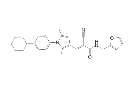 (2E)-2-cyano-3-[1-(4-cyclohexylphenyl)-2,5-dimethyl-1H-pyrrol-3-yl]-N-(2-furylmethyl)-2-propenamide