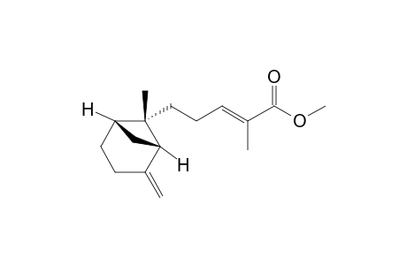 (E)-2-methyl-5-[(1S,5S,6S)-6-methyl-2-methylene-norpinan-6-yl]pent-2-enoic acid methyl ester