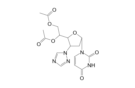 1-[5,6-Di-O-acetyl-2,3-dideoxy-3-(1,2,4-triazol-1-yl).alpha.,D-ribohexofuranosyl]uracil