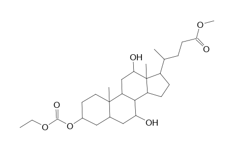 Cholan-24-oic acid, 3-[(ethoxycarbonyl)oxy]-7,12-dihydroxy-, methyl ester, (3.alpha.,5.beta.,7.alpha.,12.alpha.)-