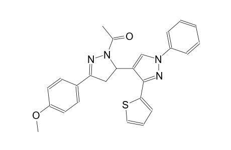 1-(5-(4-methoxyphenyl)-1'-phenyl-3'-(thiophen-2-yl)-3,4-dihydro-1'H,2H-[3,4'-bipyrazol]-2-yl)ethanone