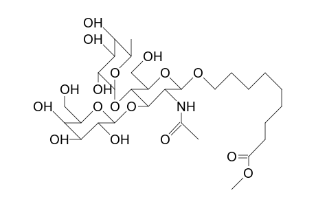 -(8'-Methoxycarbonyl-octyl)-2-acetamido-2-deoxy-4-O-(A-L-fucopyranosyl)-3-O-(B-D-galactopyranosyl)-B-D-glucopyranoside