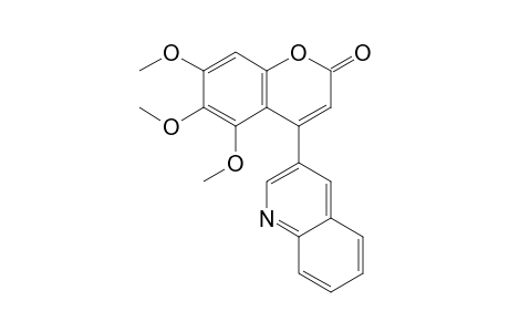 2H-1-Benzopyran-2-one, 5,6,7-trimethoxy-4-(3-quinolinyl)-