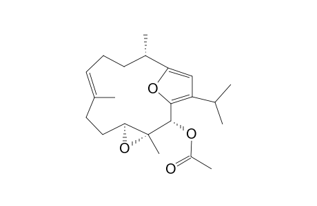 GIBBEROSENE_A;(4-S*,11-S*,12-R*,13-R*,7-E)-13-ACETOXY-3-(14),11-(12)-DIEPOXYCEMBRA-27,14-TRIENE