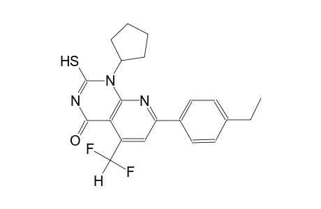 pyrido[2,3-d]pyrimidin-4(1H)-one, 1-cyclopentyl-5-(difluoromethyl)-7-(4-ethylphenyl)-2-mercapto-