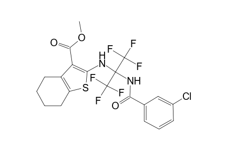 Methyl 2-([1-[(3-chlorobenzoyl)amino]-2,2,2-trifluoro-1-(trifluoromethyl)ethyl]amino)-4,5,6,7-tetrahydro-1-benzothiophene-3-carboxylate