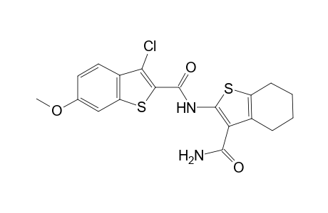 N-(3-aminocarbonyl-4,5,6,7-tetrahydro-1-benzothiophen-2-yl)-3-chloranyl-6-methoxy-1-benzothiophene-2-carboxamide