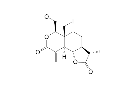 (3S,3aS,5aS,6R,9aS,9bS)-5a-(iodomethyl)-3-methyl-9-methylene-6-methylol-3a,4,5,6,9a,9b-hexahydro-3H-pyrano[5,4-g]benzofuran-2,8-quinone