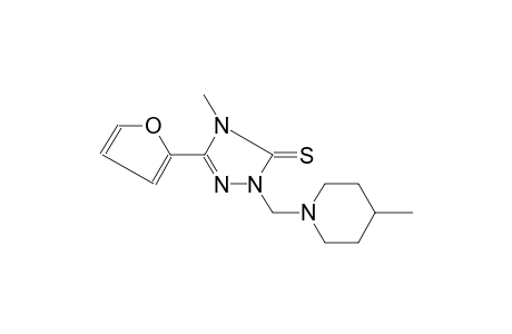 4H-1,2,4-Triazole-3(2H)-thione, 5-(2-furyl)-4-methyl-2-(4-methyl-1-piperidylmethyl)-