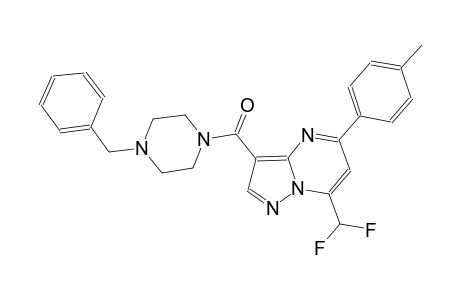 3-[(4-benzyl-1-piperazinyl)carbonyl]-7-(difluoromethyl)-5-(4-methylphenyl)pyrazolo[1,5-a]pyrimidine