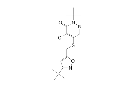 3(2H)-Pyridazinone, 4-chloro-2-(1,1-dimethylethyl)-5-[[[3-(1,1-dimethylethyl)-5-isoxazolyl]methyl]thio]-