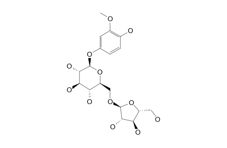 RHYNCOSIDE-A;1-O-[ALPHA-L-ARABINOFURANOSYL-(1->6)-BETA-D-GLUCOPYRANOSYL]-3-METHOXY-4-HYDROXYPHENOL