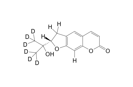 (+-)-[2",2",2",3",3",3''-2H6]Marmesin ((+-)-(2-(1-Hydroxy-1-2H3]methyl-[2,2,2-2H3]ethyl)-2,3-dihydro-7H-furo[3,2-g]chromen-7-one)