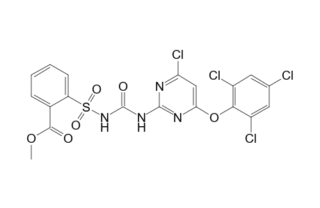 Benzoic acid, 2-[[[[[4-chloro-6-(2,4,6-trichlorophenoxy)-2-pyrimidinyl]amino]carbonyl]amino]sulfonyl]-, methyl ester