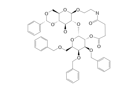 2-AMINOETHYL-3,4,5-TRI-O-BENZYL-2-O-(3-CARBOXYPROPIONYL)-ALPHA-D-GALACTOPYRANOSYL-(1->2)-4,6-O-BENZYLIDENE-BETA-D-GLUCOPYRANOSIDE-MU-LACTAM